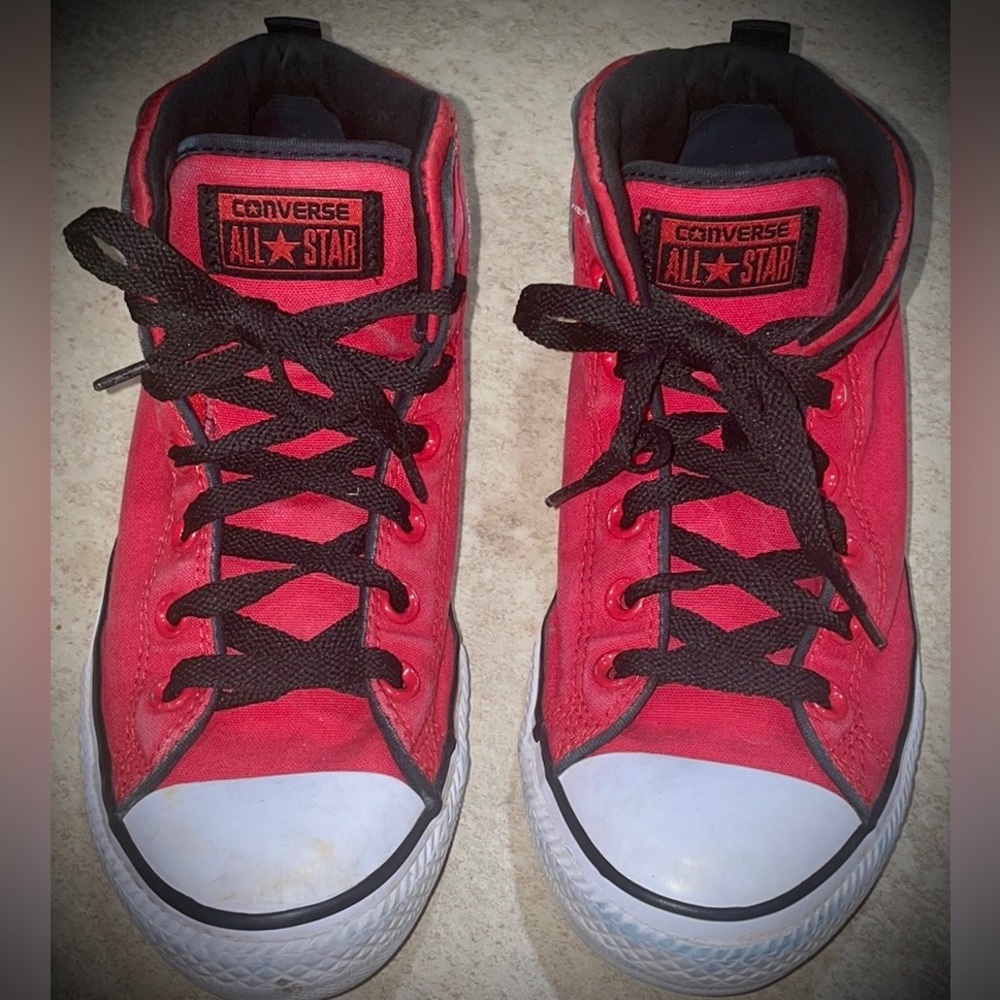 Converse All ⭐️ Star Red&Black Mid-Top Chucks